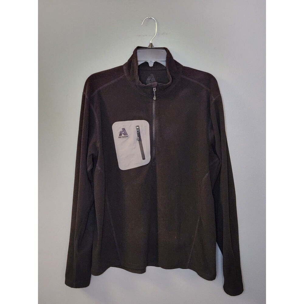 Eddie Bauer First Ascent Fleece 1/4 Zip Pullover Men's L Black Mock Neck Outdoor - Picture 2 of 7